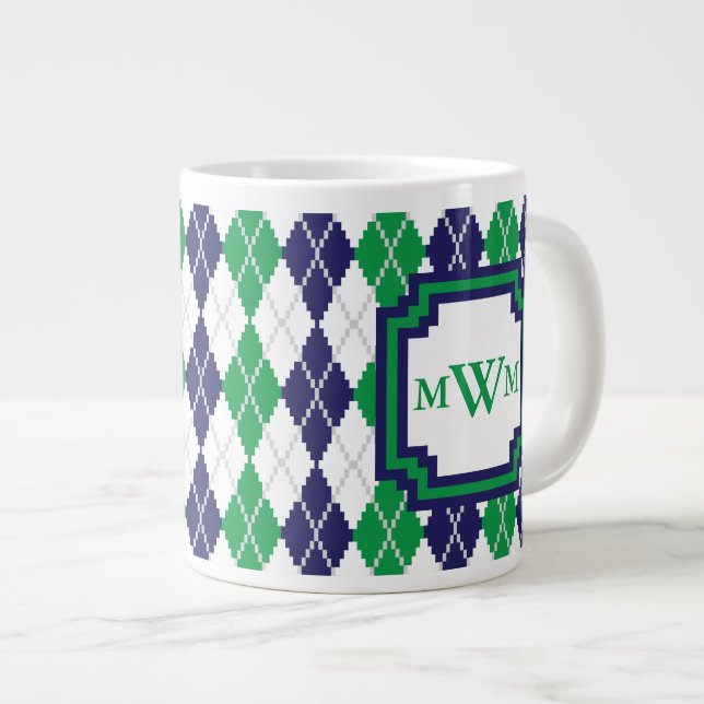 Tasse Géante Sur le Jacquard vert Boug spécialité (Devant droit)