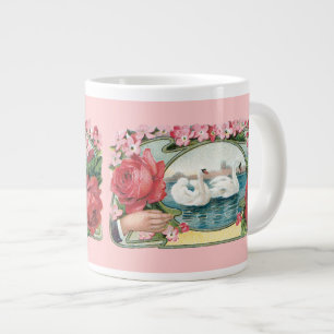 Tasse Géante Swans et Rose Vintage victorien