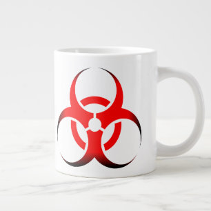Tasse Géante Symbole biologique de biodanger rouge et noir
