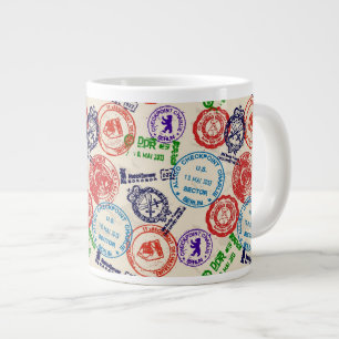 Tasse Géante Texture avec de vrais timbres.