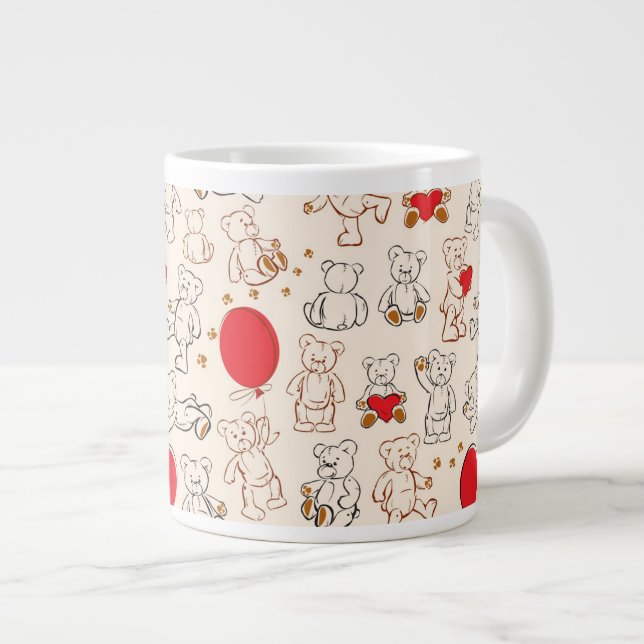 Tasse Géante Texture avec Nounours (Devant droit)