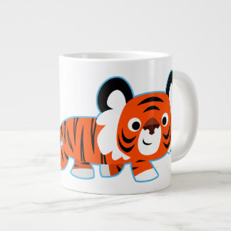 Tasse Géante Tigre de dessin mignon sur le Jumbo Boug de l'arai