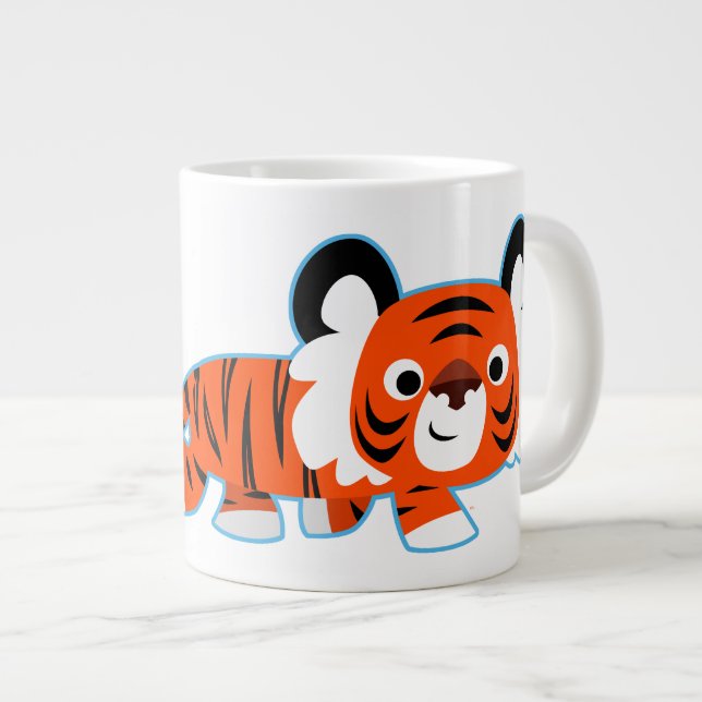 Tasse Géante Tigre de dessin mignon sur le Jumbo Boug de l'arai (Devant droit)