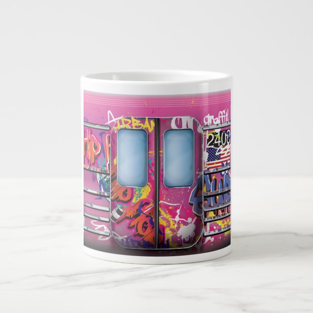 Tasse Géante Train de métro graffiti (Devant)