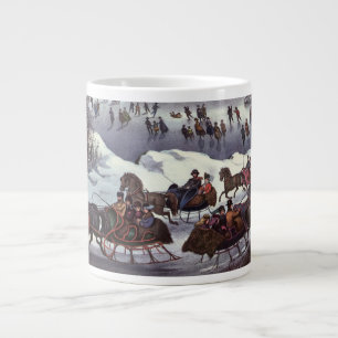 Tasse Géante Traîneaux de Noël vintage, Central Park en hiver