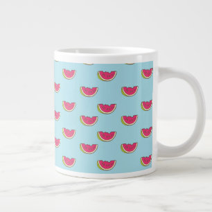 Tasse Géante Tranches de pastèque sur Motif Turquoise