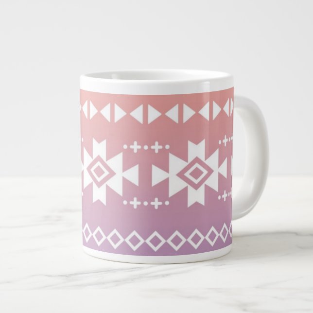 Tasse Géante Tribal aztec ombre motif (Devant droit)