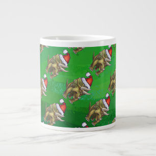 Tasse Géante Tricératops vert Noël