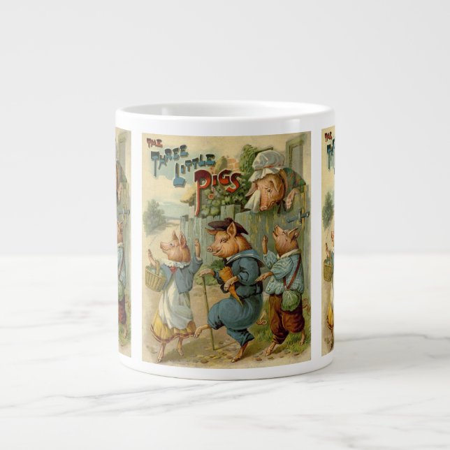 Tasse Géante Trois Petits Chiens Vintage Fairy Tale (Devant)