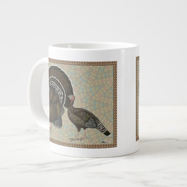 Tasse Géante Turkeys Standard Bronze Portrait (Devant gauche)