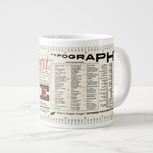 Tasse Géante Typographie de police Édition FLOMMIST (Devant droit)