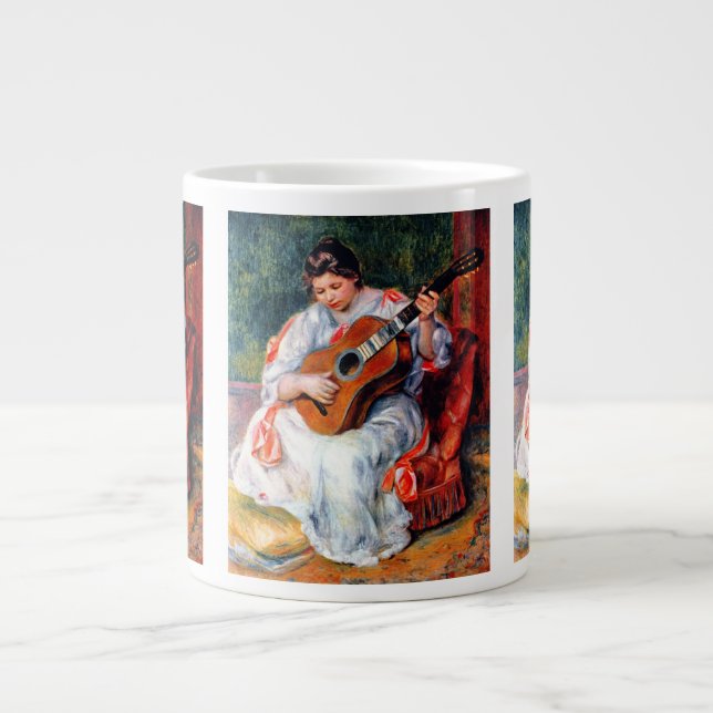 Tasse Géante Une femme jouant à la guitare par Pierre Renoir (Devant)