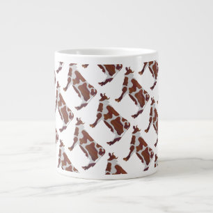 Tasse Géante Vache Brown et blanche Silhouette