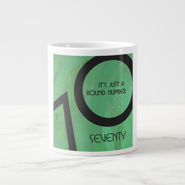 Tasse Géante Vert 70 Décennie Anniversaire (Devant)