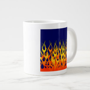 Tasse Géante Vibrant Racing Flames on Navy Blue