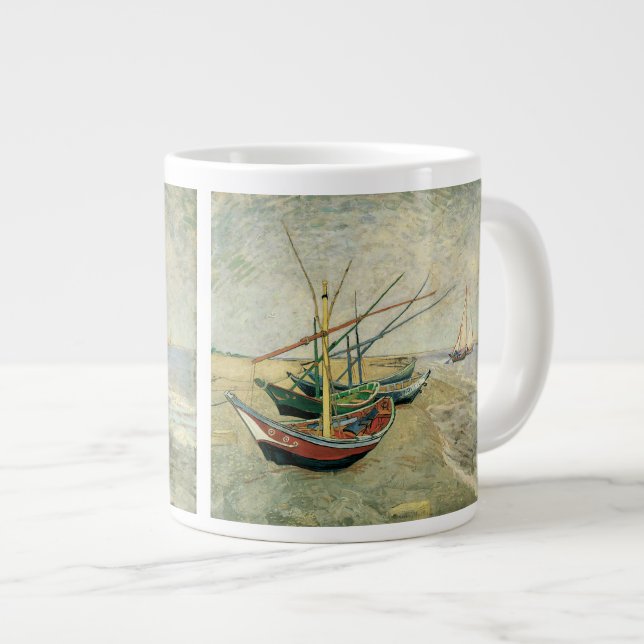 Tasse Géante Vincent van Gogh - Bateaux de pêche sur la plage (Devant droit)