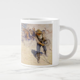 Tasse Géante Vintage Western Cowboys, In the Corral par NC Wyet