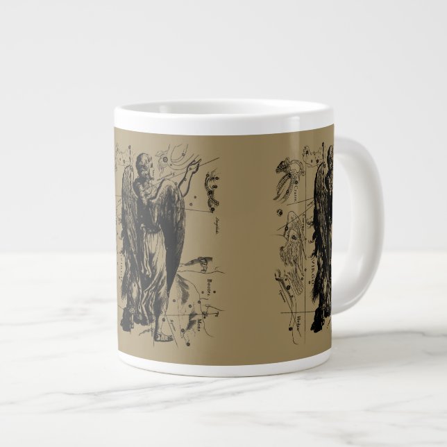 Tasse Géante Virgo Constellation Hevelius Etching Style (Devant droit)