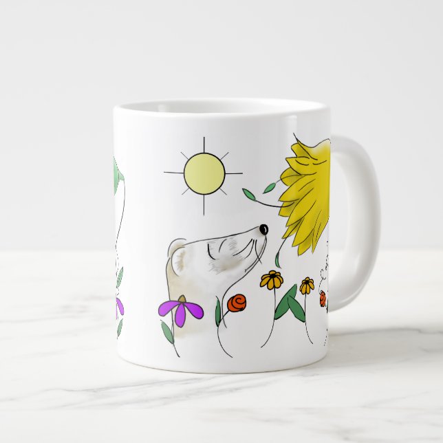 Tasse Géante Visage drôle de furet (Devant droit)