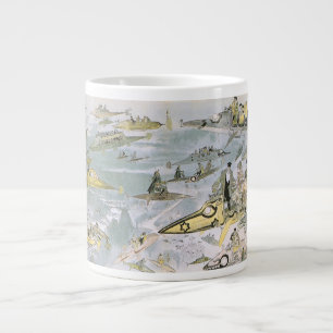Tasse Géante Voitures futuristes de science-fiction vintage, ca