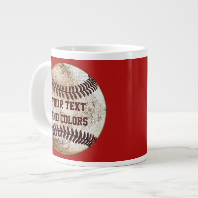 Tasse Géante Vos chansons et couleurs Cool de baseball (Devant gauche)