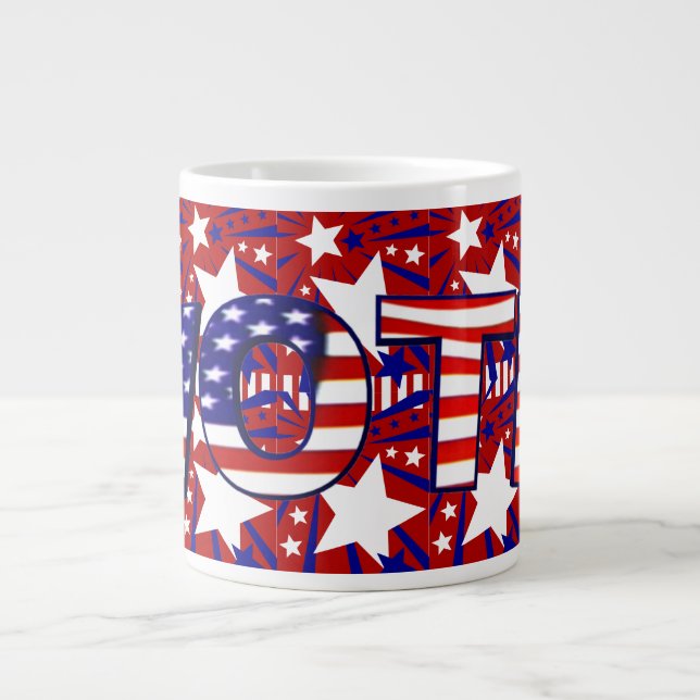 Tasse Géante Votez avec Stars and Stripes - (Devant)