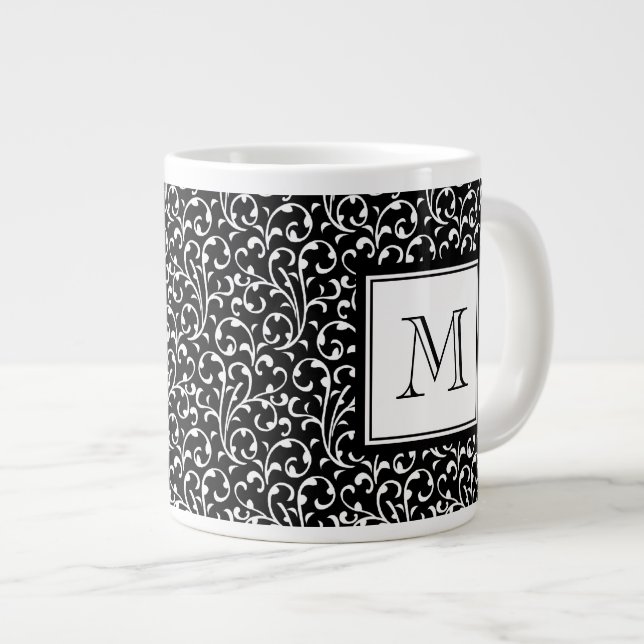 Tasse Géante Votre lettre. Monogramme fait sur commande. Remous (Devant droit)