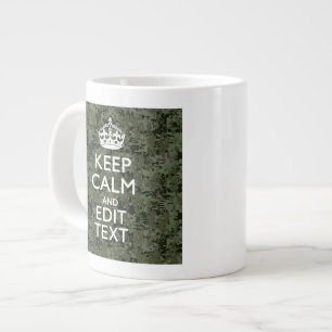 Tasse Géante Votre propre texte Camo numérique Woodland Gardez