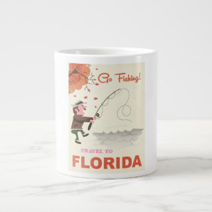 Tasse Géante Voyage en Floride impression de pêche vintage
