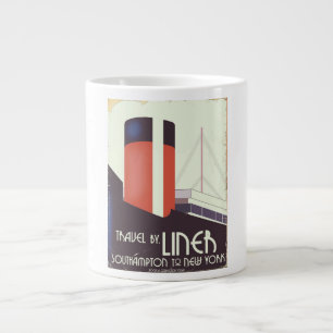 Tasse Géante Voyage par paquebot - affiche de voyage vintage