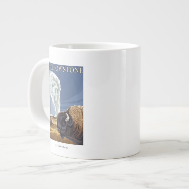 Tasse Géante YellowstoneBison avec vieux fidèle (Devant gauche)