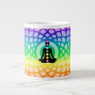 Tasse géante Yoga Chakra Arc-en-ciel Art de Géomét