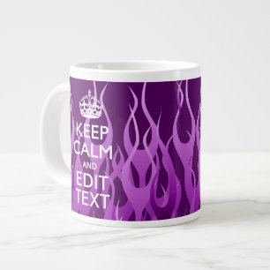 Tasse Géante Your texte on Keep Calm Purple Racing Flames Decor