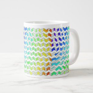 Tasse Géante Zebra Chevron Rainbow et White Print