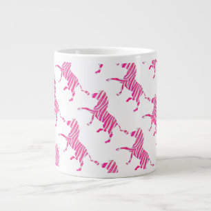 Tasse Géante Zebra Hot rose et blanc Silhouette