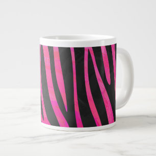 Tasse Géante Zebra noir et rose chaud