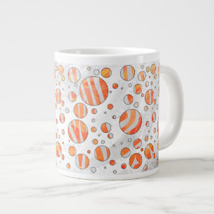 Tasse Géante Zebra Orange et White Polka Dot