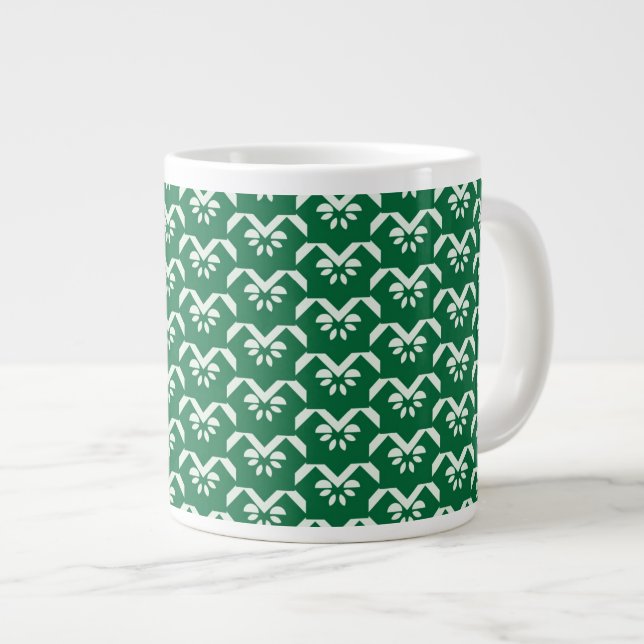 Tasse Géante Zigzag floral vert (Devant droit)