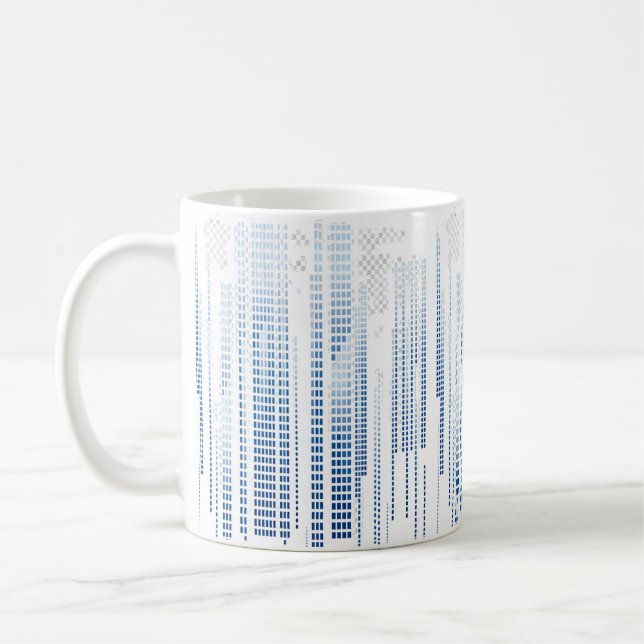 Tasse Géométrique Abstraite Bleue (Gauche)