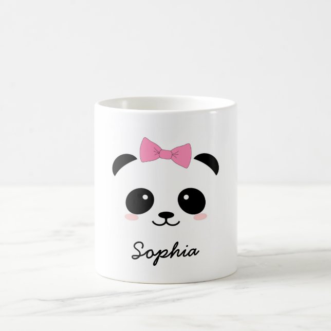 tasse girly personnalisée de panda animal mignon (Centre)