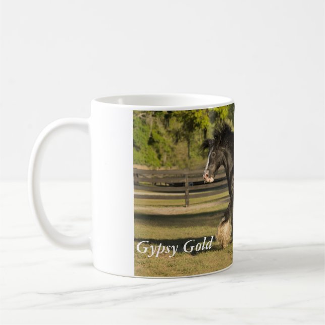 Tasse gitane de cheval de Vanner d'or gitan (Gauche)