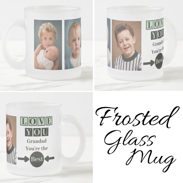 Tasse Givré 3 photos amour vous papy vert (Créateur téléchargé)
