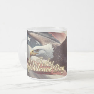 Tasse Givré 4 juillet aigle avec drapeau américain