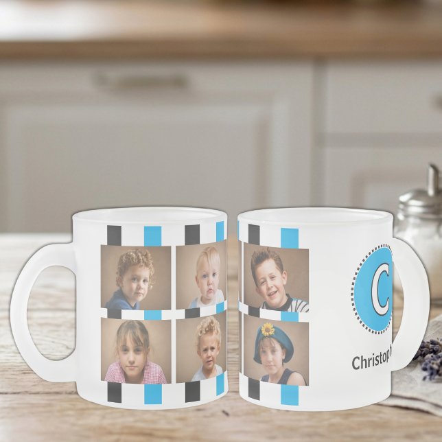 Tasse Givré 6 nom initial noir bleu photo (Créateur téléchargé)