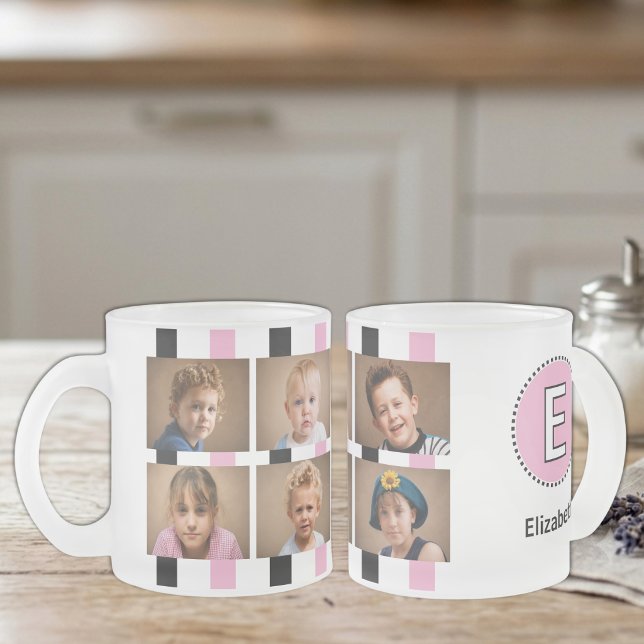 Tasse Givré 6 nom initial noir rose (Créateur téléchargé)