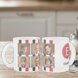 Tasse Givré 6 nom initial noir rouge