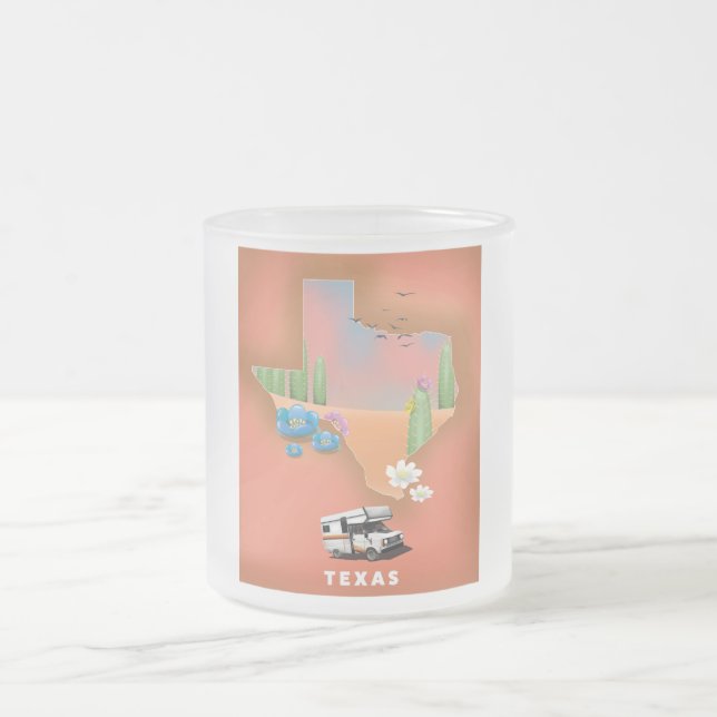 Tasse Givré Affiche de voyage au Texas (Centre)