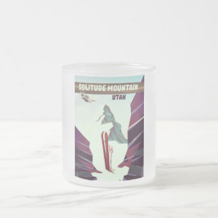 Tasse Givré Affiche de voyage vintage de la montagne Solitude