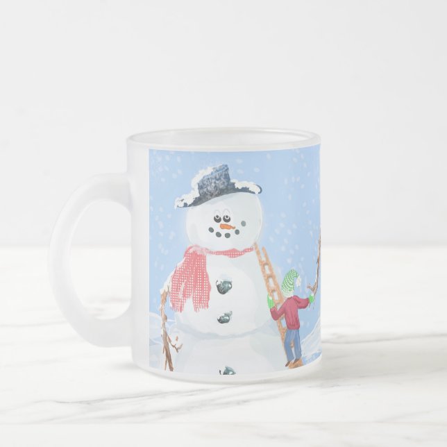 Tasse Givré Aide Du Père Noël Pour Construire Un Snowman Silen (Gauche)