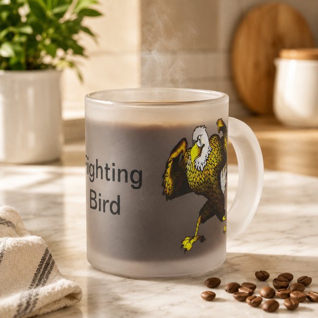 Tasse Givré Aigle de combat de dessin animé (Cartoon Fighting Eagle Frosted Glass Coffee Mug)